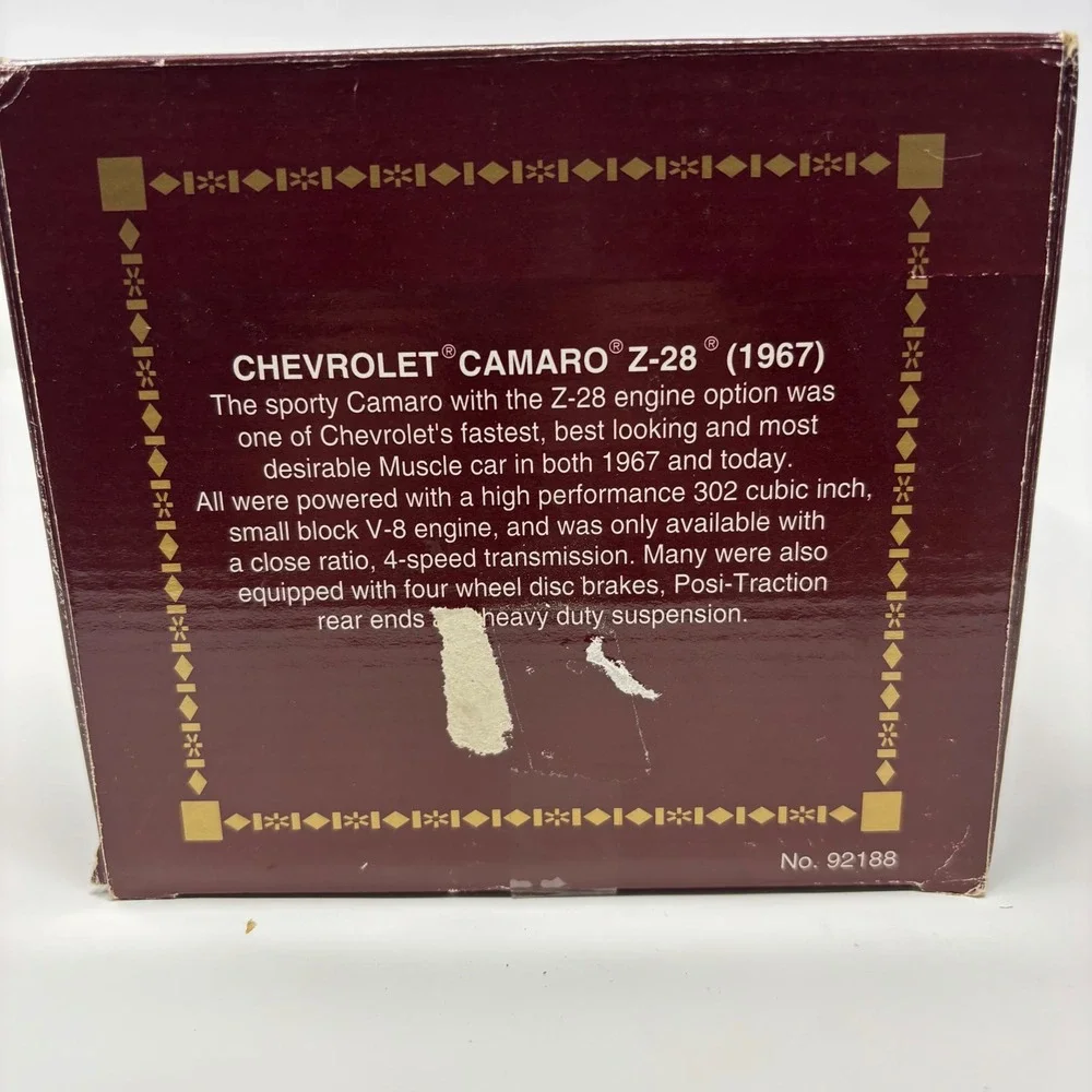 1967 Chevrolet Camaro Z-28 Blue 1:18 Yat Ming Road Legends Diecast Open Box